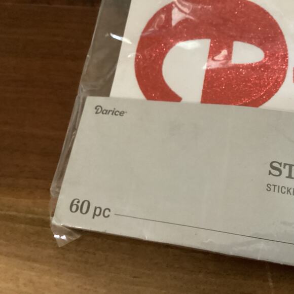 Darice XL Paper Font Letter Stickers: Red Glitter, 60 pc - Picture 3 of 6